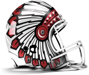 Chiefs Themed Football Helmet PNG Image