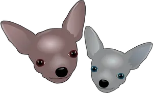 Chihuahua Duo Cartoon Illustration PNG Image