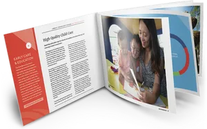 Child Care Education Magazine Spread PNG Image