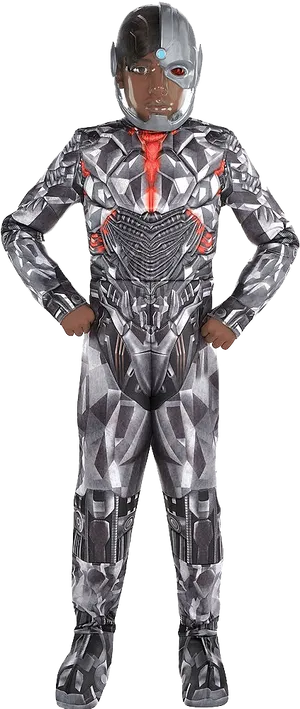 Child Cyborg Costume Pose PNG Image