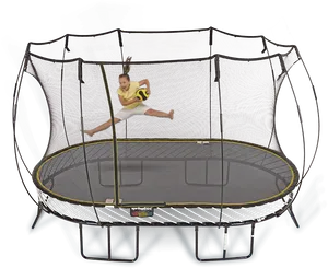 Child Jumpingon Trampoline PNG Image