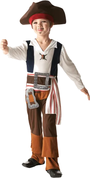 Child Pirate Costume Portrait PNG Image