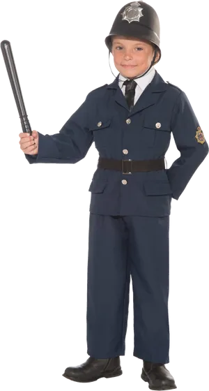 Child Police Officer Costume PNG Image