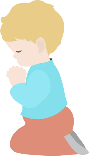 Child Praying Illustration PNG Image