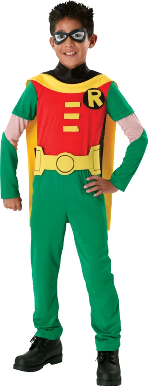 Child Robin Costume Portrait PNG Image