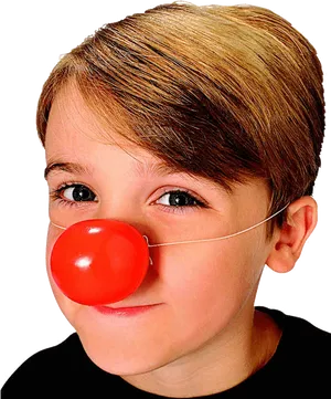 Child With Red Clown Nose PNG Image