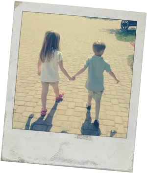 Childhood Friends Walking Together PNG Image