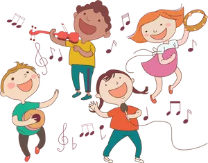 Children_ Musical_ Instruments_ Cartoon PNG Image