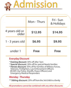 Childrens Activity Center Admission Rates PNG Image