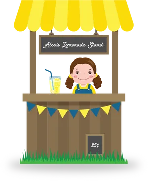 Childs Lemonade Stand Illustration PNG Image