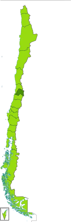 Chile Administrative Regions Map PNG Image