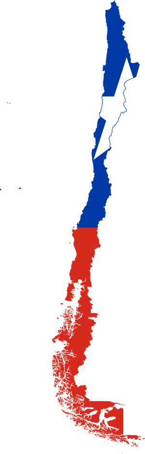 Chile Flag Map Outline PNG Image