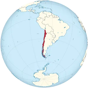 Chile Highlightedon Global Map PNG Image