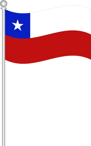 Chilean National Flag Waving PNG Image