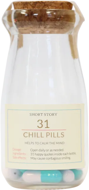 Chill Pills Bottle Concept PNG Image