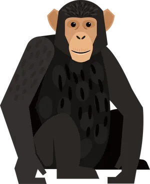 Chimpanzee Vector Illustration PNG Image