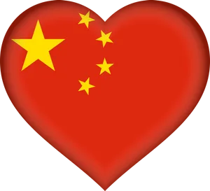 China Flag Heart Shape PNG Image