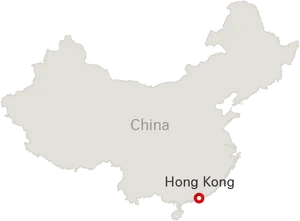 China Map Hong Kong Highlighted PNG Image