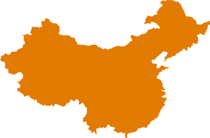 China Map Silhouette Orange PNG Image