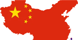 China Mapwith Flag Overlay PNG Image