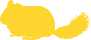 Chinchilla Silhouette Yellow PNG Image