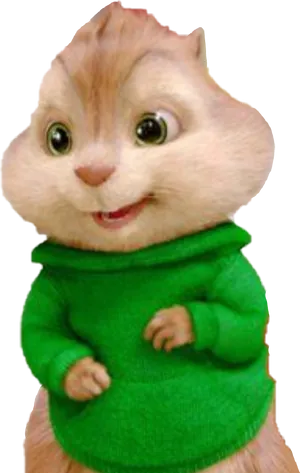 Chipmunkin Green Sweater PNG Image