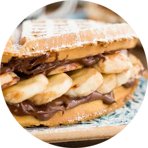 Chocolate Banana Waffle Delight.jpg PNG Image