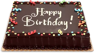 Chocolate Birthday Cake Celebration PNG Image