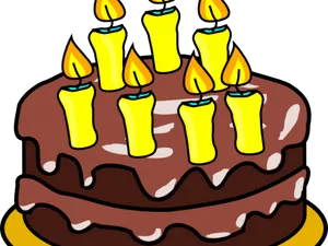 Chocolate Birthday Cake Illustration.jpg PNG Image