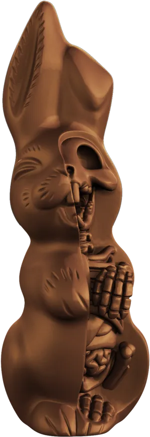 Chocolate Bunny Sculpture PNG Image