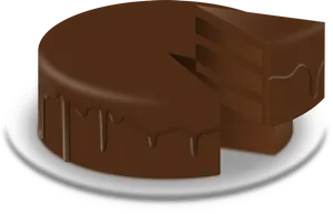 Chocolate Cake Slice Illustration PNG Image