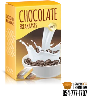 Chocolate Cereal Box Mockup PNG Image