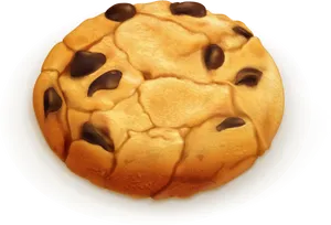Chocolate Chip Cookie On Plate PNG