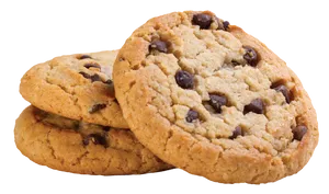 Chocolate Chip Cookies Stacked PNG Image