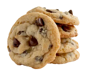 Chocolate Chip Cookies Stacked PNG Image