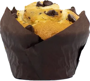 Chocolate Chip Muffin Isolated PNG Image