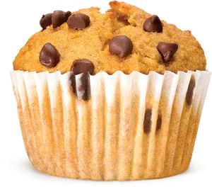 Chocolate Chip Muffin Top View PNG Image