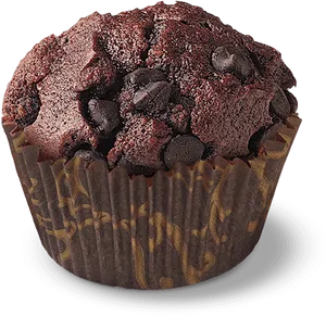 Chocolate Chip Muffin Top View PNG Image