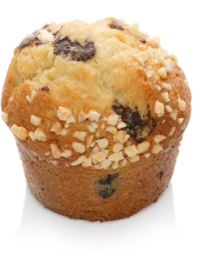 Chocolate Chip Nut Muffin Isolated PNG Image