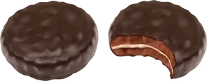 Chocolate Covered Cream Filled Biscuit PNG Image