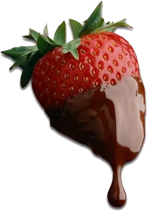 Chocolate Covered Strawberry Dripping PNG Image