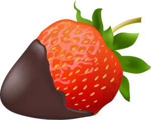 Chocolate Dipped Strawberry Illustration PNG Image