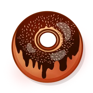 Chocolate Glazed Donut Illustration PNG Image