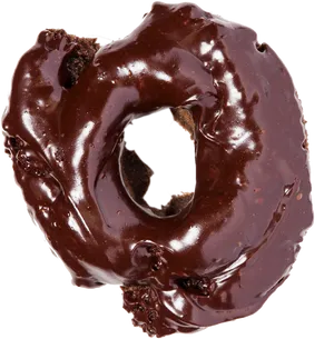 Chocolate Glazed Donut Top View PNG Image