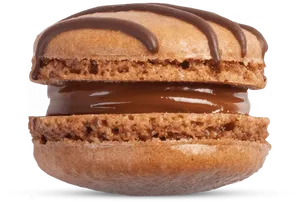 Chocolate Macaronwith Ganache Filling PNG Image