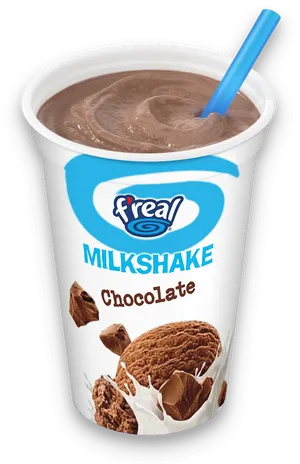 Chocolate Milkshake Cup With Straw PNG Image