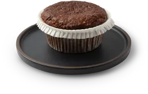 Chocolate Muffinon Plate PNG Image