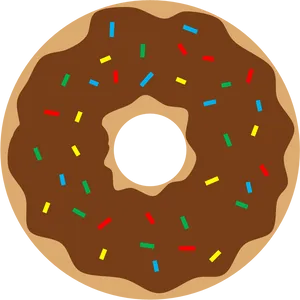 Chocolate Sprinkled Donut Illustration PNG Image