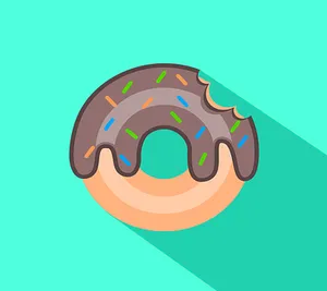 Chocolate Sprinkled Donut Illustration PNG Image