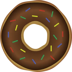 Chocolate Sprinkled Donut Illustration PNG Image